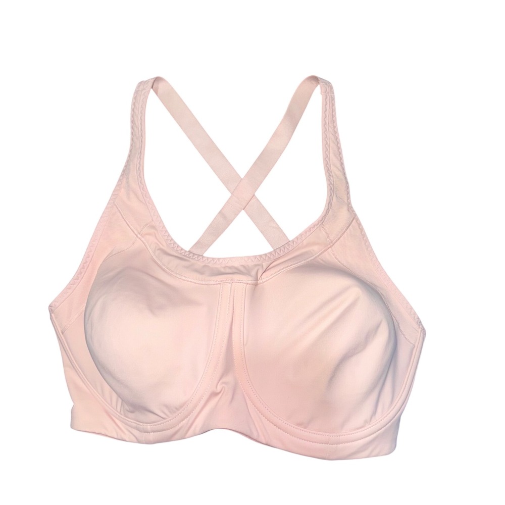 Athleta 34DD Blush Pink Underwire Crossback Sports Bra High Support - Picture 2 of 5